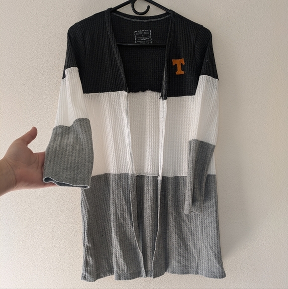 University of Tennessee Black/Gray/White Striped Cardigan sz S Gameday Couture - Picture 2 of 8